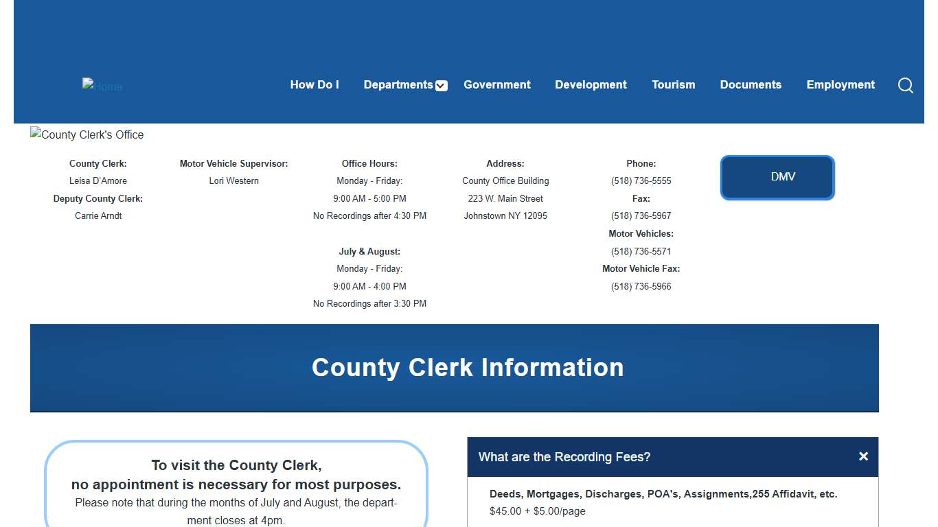 County Clerk's Office | FULTON COUNTY